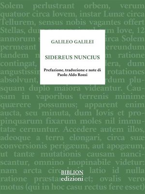cover image of Sidereus Nuncius